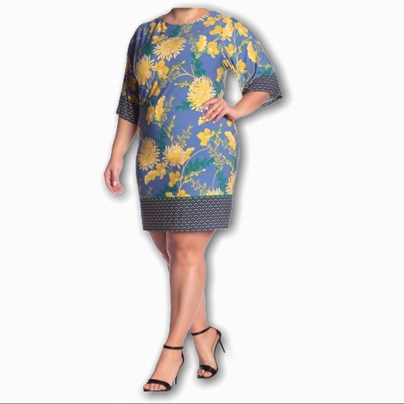 London Times Dresses & Skirts - London Times Blue Floral Mixed Print Print Dress